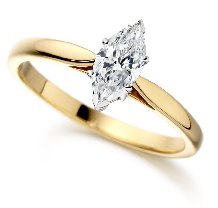 Marquise Cut Yellow Gold Diamond Engagement Ring ICD2402YG   Main Image